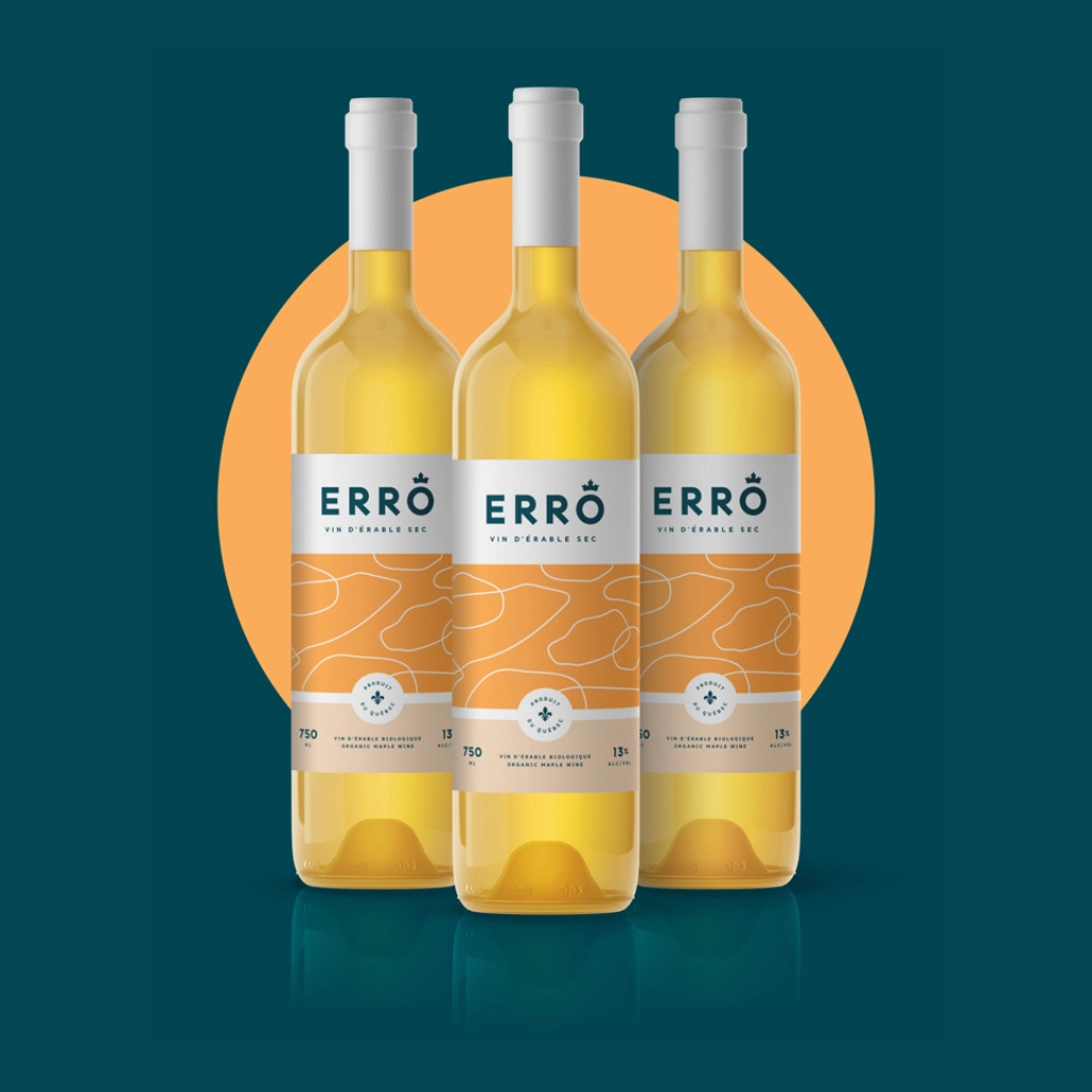 Bouteilles de vin d'érable Erro.